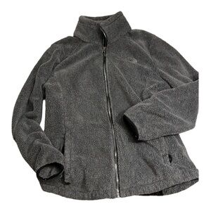 Northface Fleece Jacket Dark Gray Front Zip Closure Front Pockets Size M